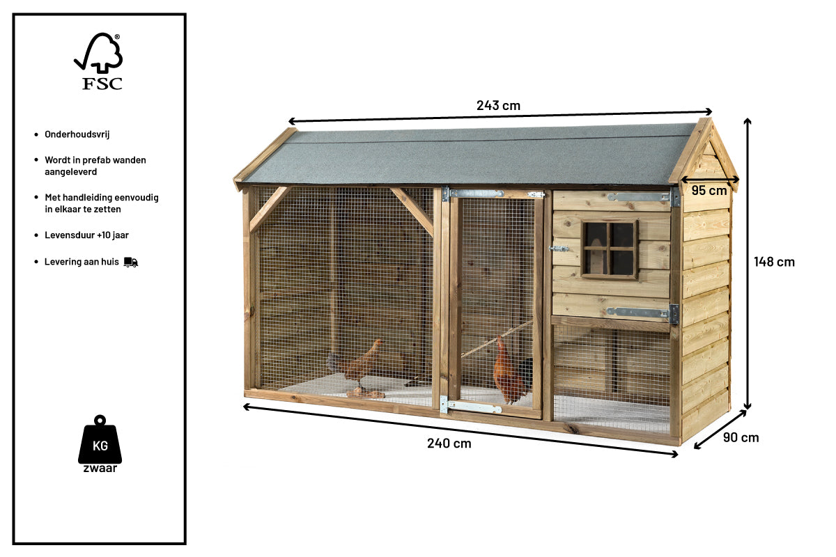 Konijnenhok Lola 95x95x148 cm hout – foto 10