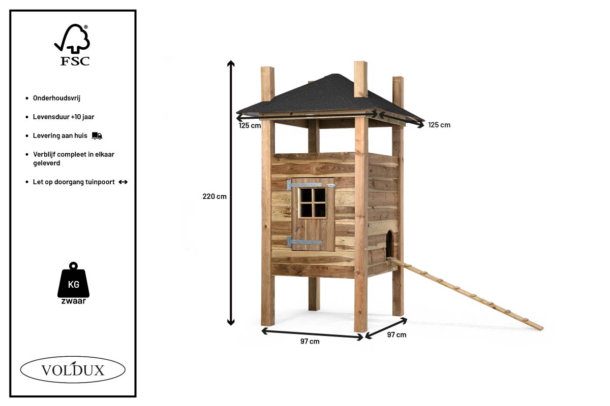 Hooiberg Fem kippenhok 125x125x220 cm – foto 13