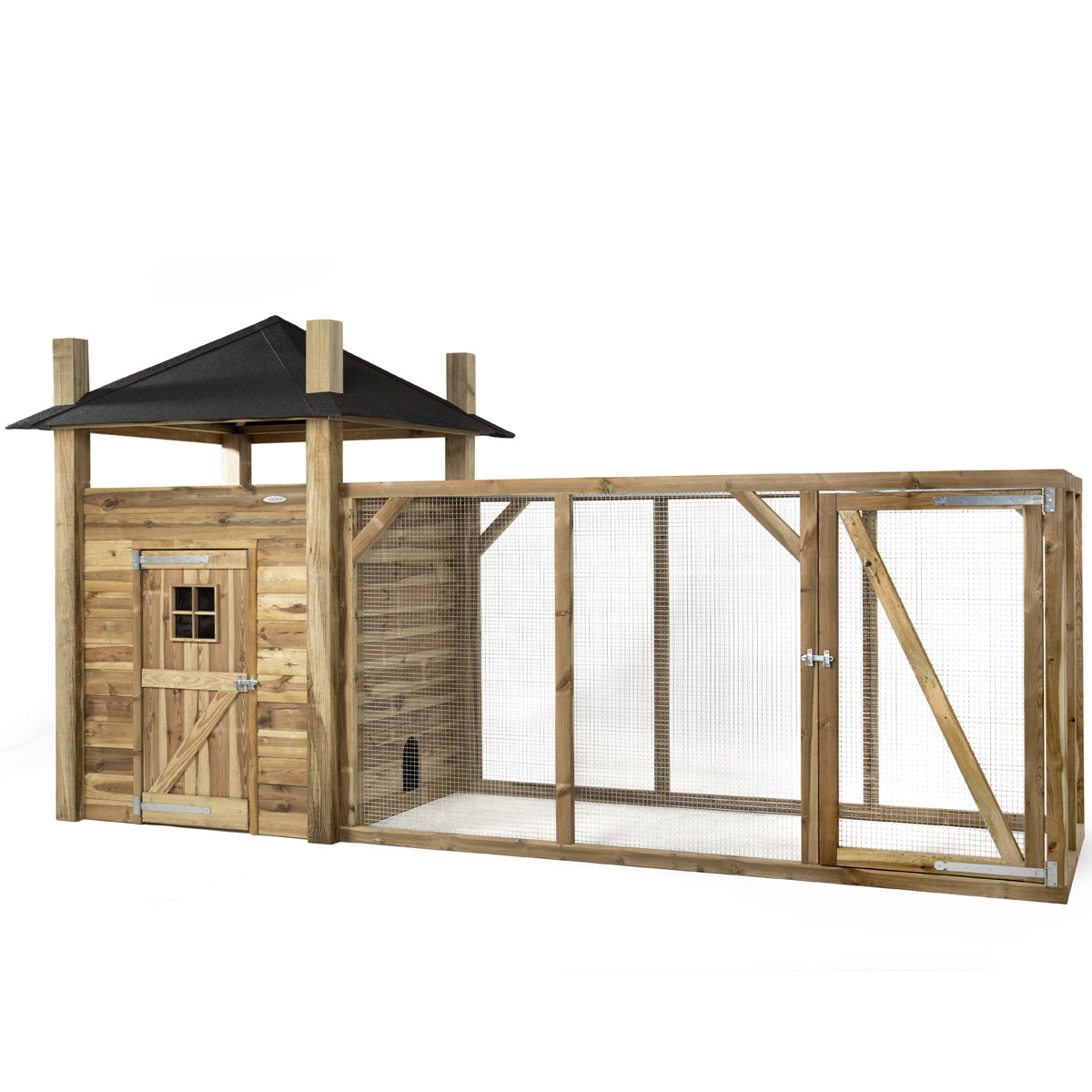 Kippenhok Hooiberg Loes XL met ren 175x175x225cm