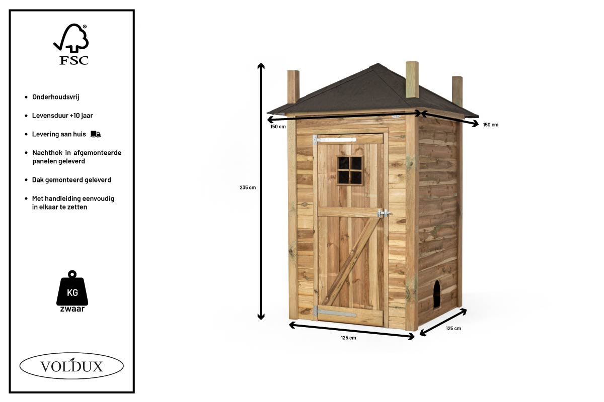 Kippenhok Hooiberg Eline 150x150x235 cm – foto 7