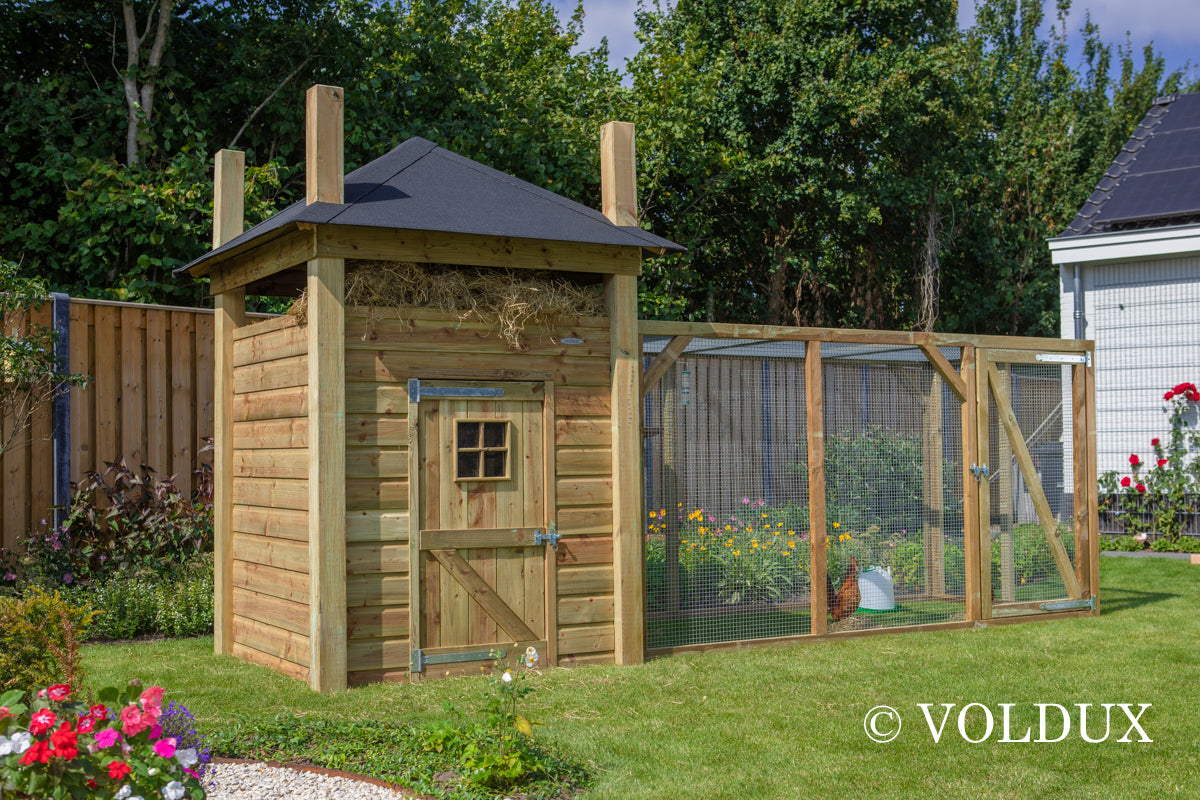 Kippenhok Hooiberg Loes XL met ren 175x175x225cm – foto 5