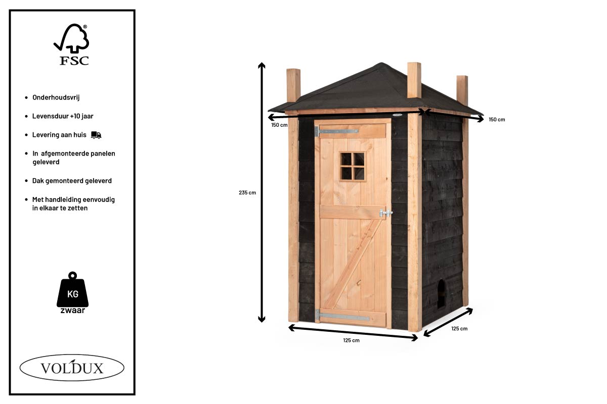 Kippenhok Hooiberg Mees 150x150x235 cm – foto 6