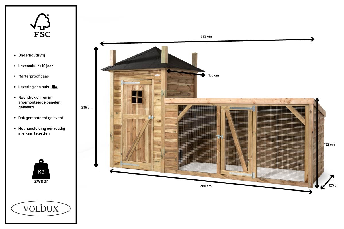 Kippenhok Lotte 150x235x235 cm – foto 7