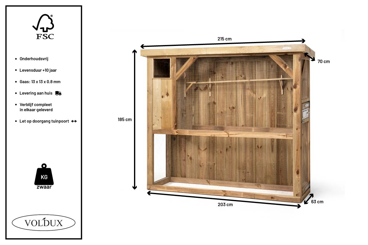 Volière R1 links – 215 x 70 x 185 cm — foto 7