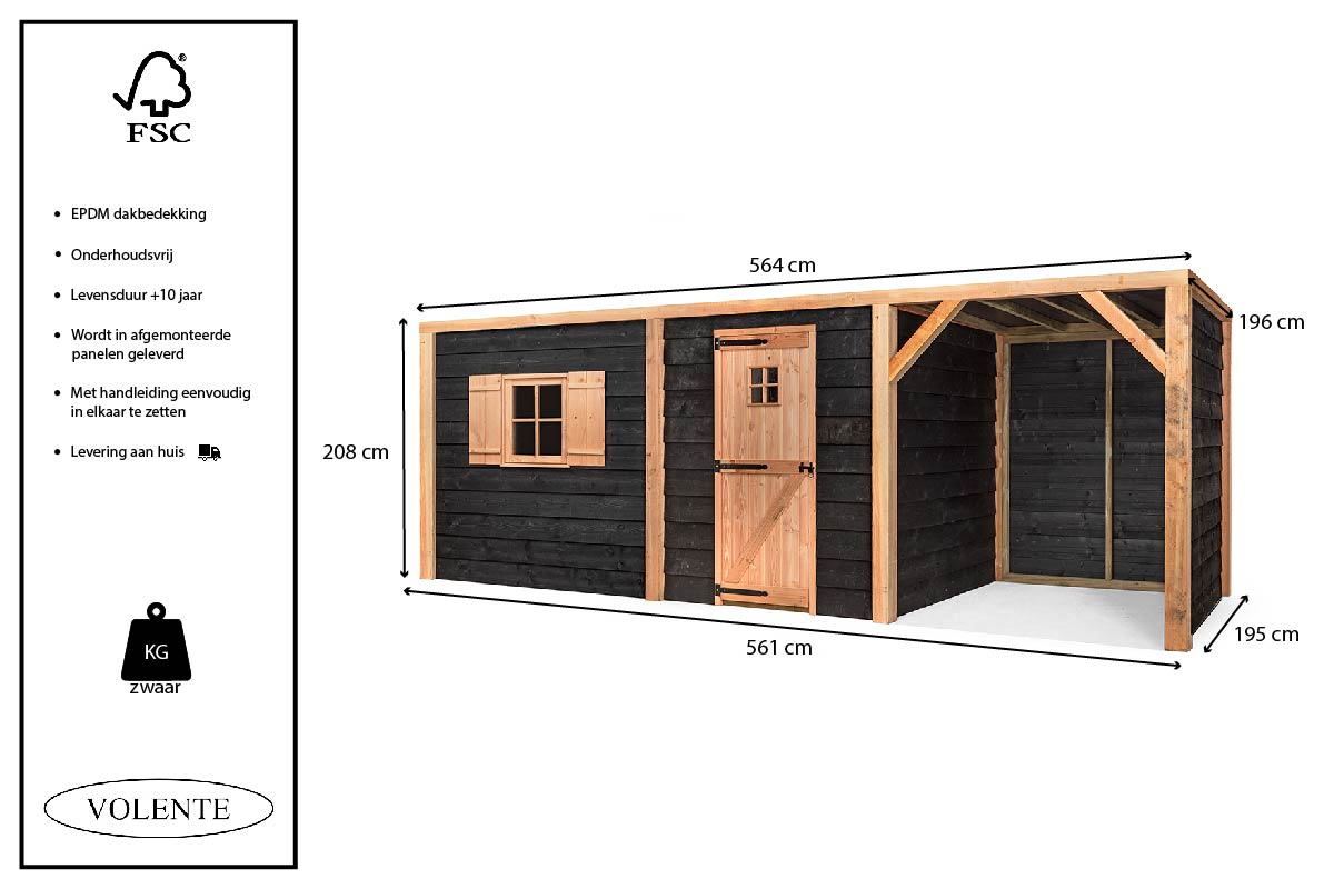 Tuinberging Douglas prefab panelen 196x196x208 cm – foto 8