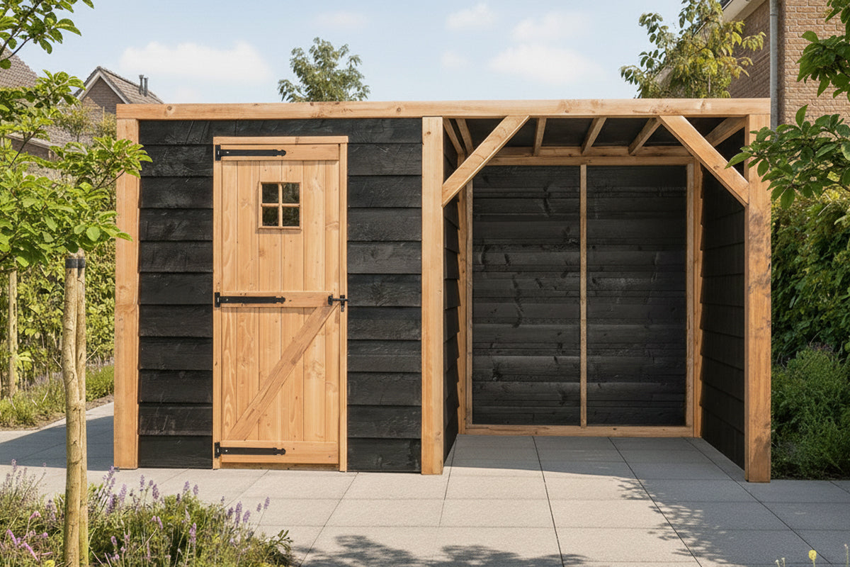 Tuinberging 381x196 cm – prefab hardhout in zwart – foto 3