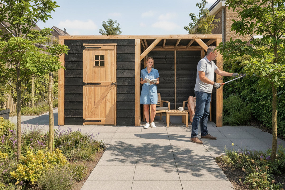 Tuinberging 381x196 cm – prefab hardhout in zwart – foto 4