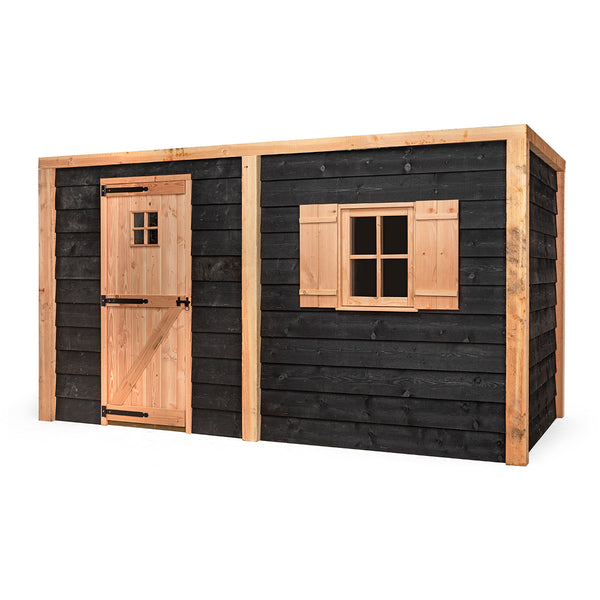 Tuinberging 381x195 cm – zwart hardhout op panelen
