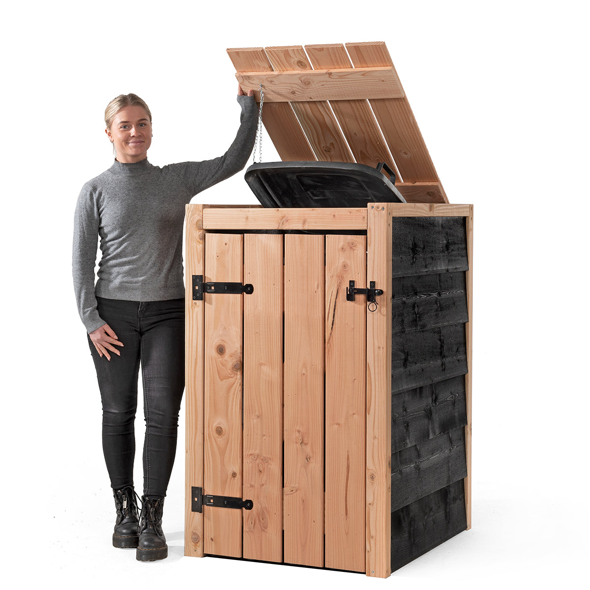 Kliko ombouw enkel 240L – douglas met zwarte zijkant – foto 4