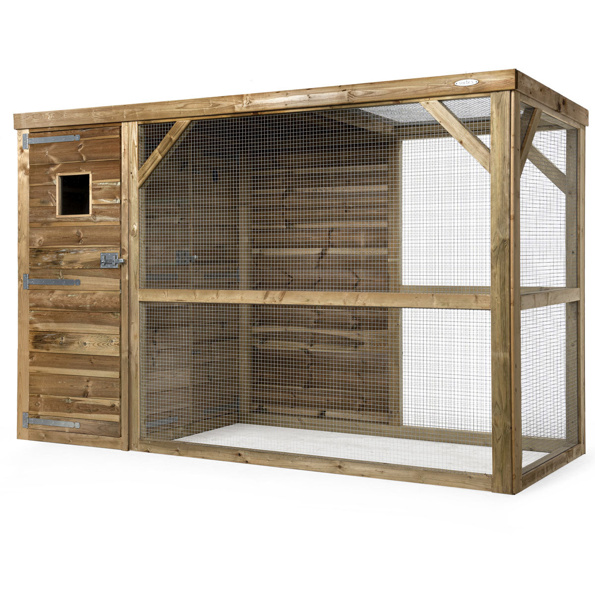 Volière Toon links 120x302cm geïmpregneerd hout