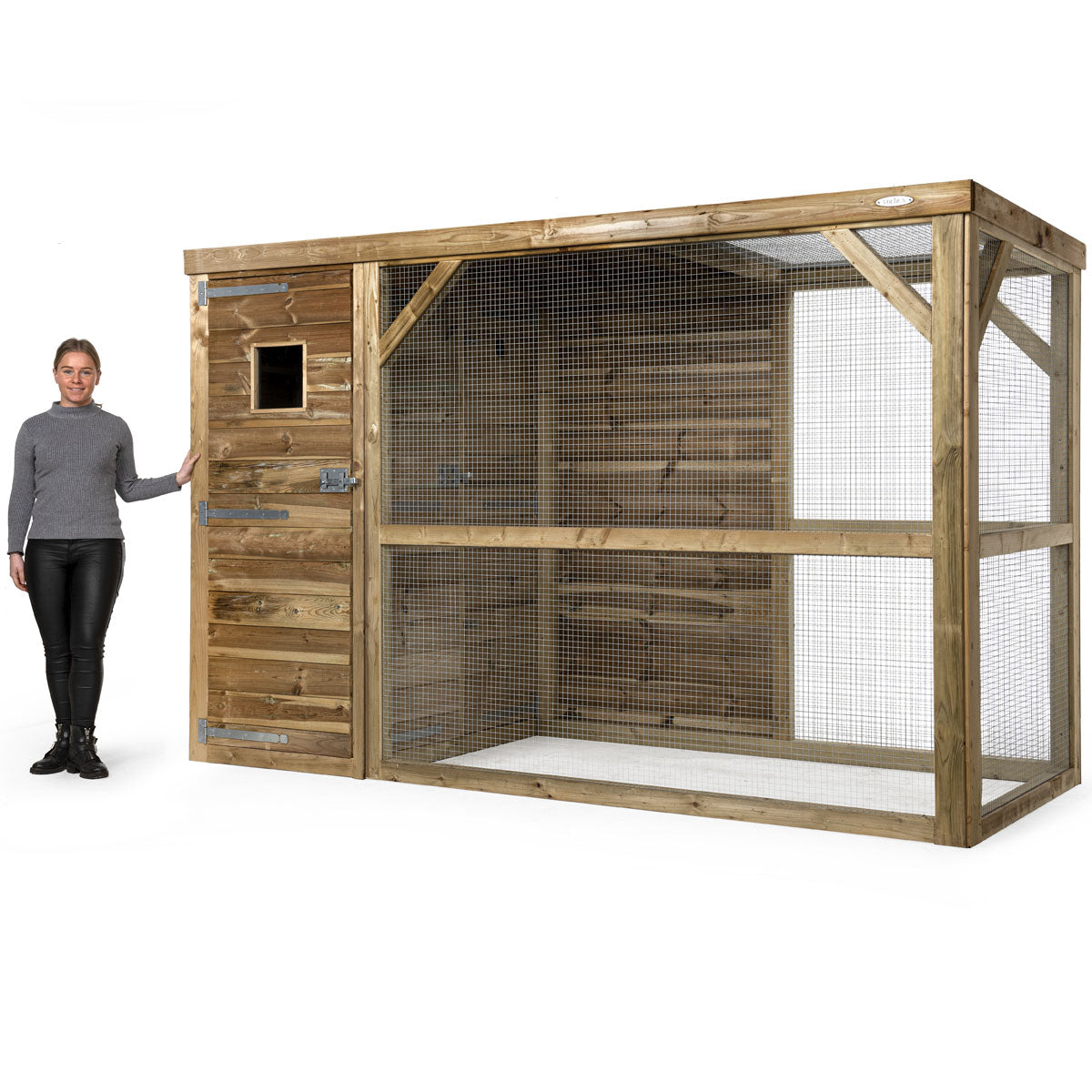 Volière Toon links 120x302cm geïmpregneerd hout – foto 2