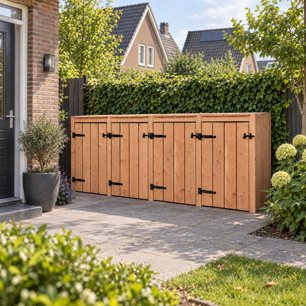 Kliko ombouw hardhout – 4 containers, bouwpakket