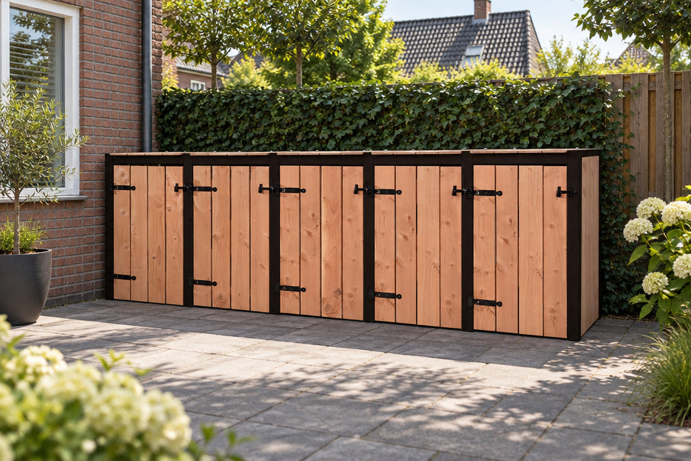 Kliko ombouw vijf containers – bouwpakket Douglas zwart